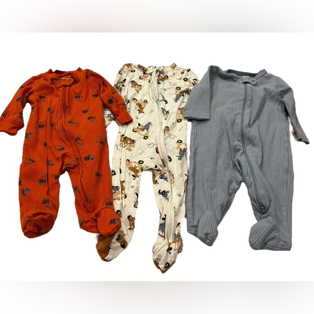 Set of 3 Carters/Emily & Oliver Zippy PJs in size 3 months and 3 to 6 months